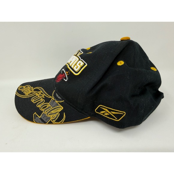 2006 NBA Champions Miami Heat Reebok Fitted Baseball Cap Black Yellow - Picture 5 of 6